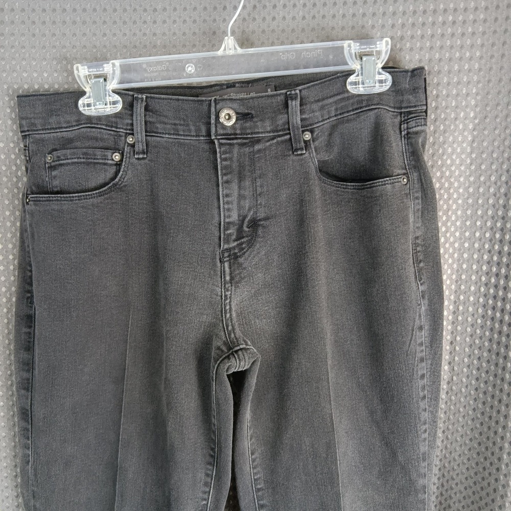 Levis 505 Jeans Womens 8 Black Gray Straight Leg Denim Zip Fly Classic Washed